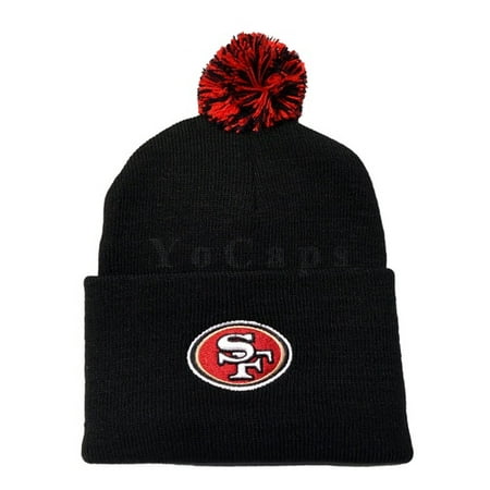 - Reebok NFL San Fransisco 49ers Classic Pom Beanie Black