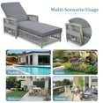thumbnail image 4 of Holaki 77.5" Outdoor Long Reclining Chaise, Wicker Lounge with Armrests, Patio Adjustable Recliner with Soft Removable Cushions,All Weather Rattan Pool Lounge for Poolside & Garden (Beige+Grey), 4 of 10