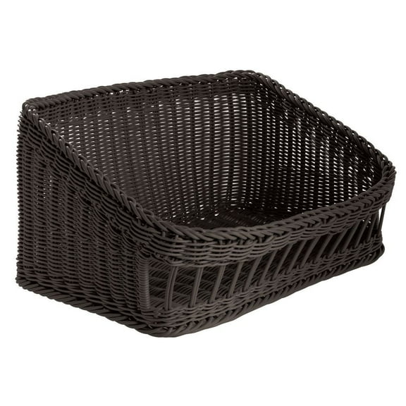 HUBERT Wicker Tapered Storage Basket Black - 23 5/8"L x 15 3/4"W x 6 3/4" to 10 5/8"H