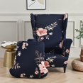 thumbnail image 3 of Wing Back Chair Covers with Arms Piece Slipcovers for Armchair Washable Stretch Print Pattern Wingback Chair Cover Furniture Protector Geometry, 3 of 7