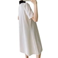 thumbnail image 4 of Pantalon Habillé Femme Manches Courtes Col Rabattu Ample Décontracté et Confortable Robe de Maternité Décontractée, 4 of 5