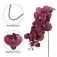thumbnail image 3 of Uxcell 41" 9 Heads Artificial Orchid Stems Fake Faux Phalaenopsis for Vase Home Wedding Decoration, Purple Red 3 Pack, 3 of 5