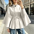 thumbnail image 5 of AHTJRT Cape Coats for Women Fall Winter Batwing Sleeve Belted Poncho Coats Casual Fashion Fall Winter Warm Windproof Outerwear Jackets Beige XL, 5 of 6