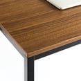 thumbnail image 3 of Modern Home Office Desk with Black Metal Frame and Brown Wood Top, 3 of 5