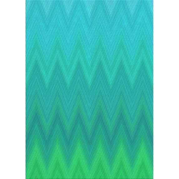 Ahgly Company Machine Washable Indoor Rectangle Transitional Dark Turquoise Green Area Rugs, 8' x 10'