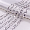 thumbnail image 2 of Collar De Plata De Ley S925 Simple Moda Para Hombres Cadena Lateral Cubana Látigo Gruesa De, 2 of 4