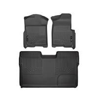 Husky Liners 98331 Weatherbeater Floor Mats Fit 2009-2014 Ford F-150 SuperCrew w/o Manual Transfer Case Shifter - Front/2nd Seat - Black