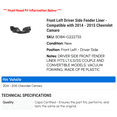 thumbnail image 2 of Front Left Driver Side Fender Liner - Compatible with 2014 - 2015 Chevy Camaro, 2 of 2