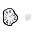 thumbnail image 1 of Reloj de pared acrílico distorsionado y caja moderna para guardar papel higiénico. Reloj creativo de lujo con diseño derretido. Dispensador único de t, 1 of 8