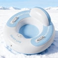 thumbnail image 4 of Neumático de nieve inflable, trineo de nieve inflable, juguete portátil para actividades al aire libre, resistente, ideal para deportes familiares y d Azul, 4 of 6
