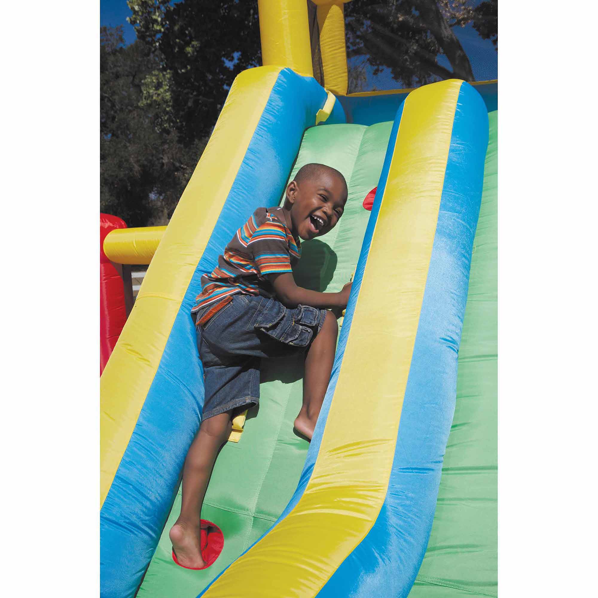 Little Tikes Giant Slide Bouncer Inflatable Bounce House with Blower and Climbing Wall, Fits up to 3 Kids, Multicolor, Outdoor Backyard Toy for Boys Girls Ages 3 4 5+ to 8 Year Old - image 5 of 6