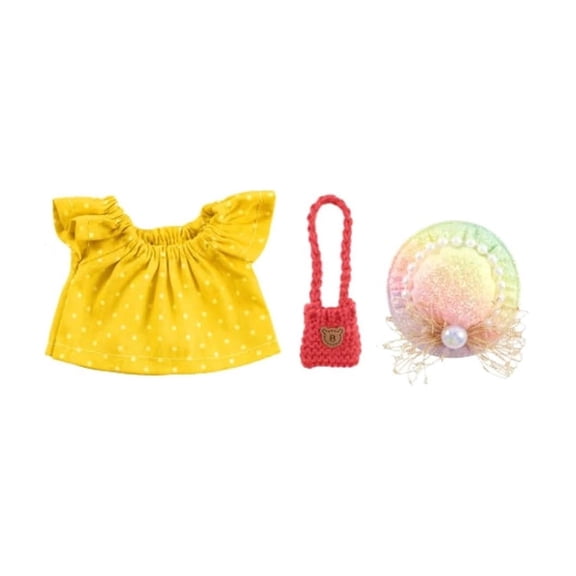 4 Sets Mini Desk Goose Outfits for 7 Inch Goose Statue, Summer Clothes Accessories with Felt Hats Dresses Bags for Porch Goose Desk Decor Gifts, Multi-Color