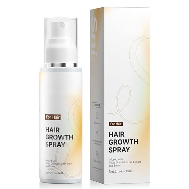 Spray para el crecimiento del cabello, spray profesional fortalecedor del cabello, spray para cabello más fuerte y abundante, sérum natural para espesar el cabello seco y dañado (60 ml).