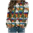 thumbnail image 2 of Holiday Savings! Titcea Christmas Sweatshirts for Women Long Sleeve Crew Neck Christmas Santa Print Shirts Loose Comfort Casual Tops, Gifts for Her, 2 of 7