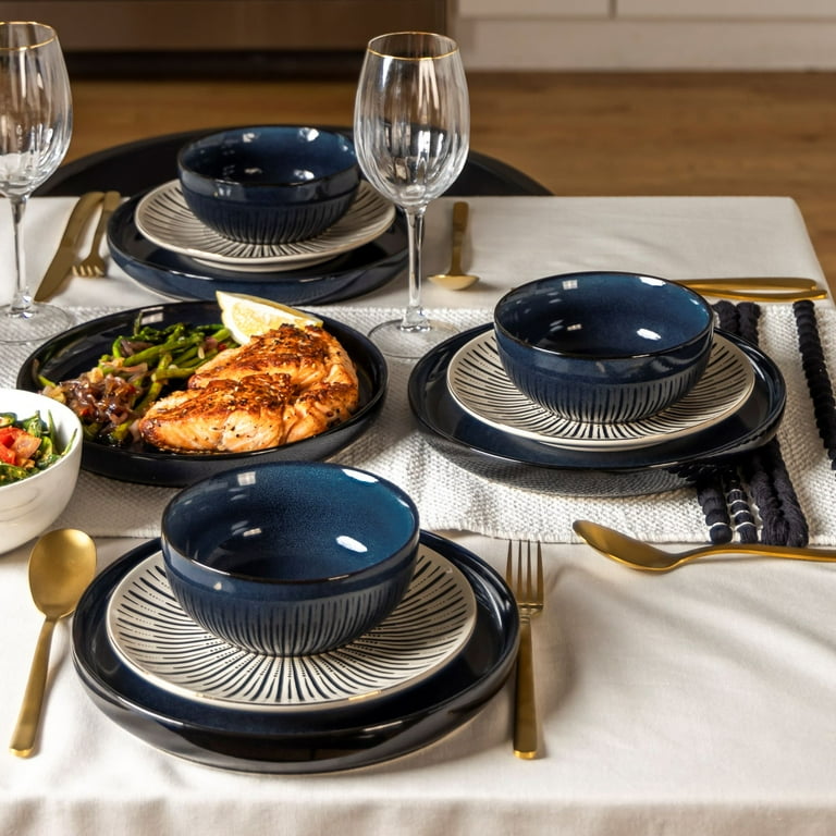 Thyme & Table Atlantic Blue Ceramic Dinner Plate, Deep Blue