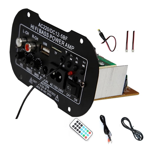 Amplificador de potencia de graves de alta fidelidad,Amplificador Bluetooth para coche Amplificador estéreo digital,Mini reproductor MP3 y CD para coche con amplificador Supergraves de