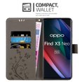 thumbnail image 2 of Oppo FIND X3 NEO Schutzhülle Hülle - mit Blumenmuster und Kartenfach, 2 of 5