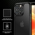thumbnail image 4 of Frosted Case for iPhone 14 Pro, Carbon Fiber Translucent Wireless Charging Cover with Soft Silicone Military Grade Shockproof Anti-Fingerprints Skin-Frinedly Case for iPhone 14 Pro, Black, 4 of 7