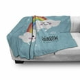 thumbnail image 2 of Saying Soft Flannel Fleece Throw Blanket, Be the Rainbow for Someone Elses Cloud Cartoonish Design, Cozy Plush for Indoor and Outdoor Use, 70" x 90", Pale Sky Blue Multicolor, by Ambesonne, 2 of 5