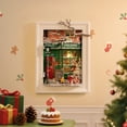 thumbnail image 2 of Rolife DIY Miniature Christmas House Kit Creative Frame 3D Wall-Mountable Dollhouse Mini Room Building Set Holiday Home Decor Craft for Adults (Santa's Toy Shop), 2 of 7