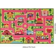 thumbnail image 4 of Kids Carpet Playmat Rug 78.7"x59", Car Rug for Kids Cars, Non-Slip Town City Road Map Kids Rug for Playroom Bedroom Boys, Kids Cars Road Rugs, Track Carpets (78.7X59Inch,Pink), 4 of 6