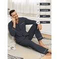 thumbnail image 4 of MAYFISH Men's 100% Cotton Pajamas Sets Pajamas for Men Long Sleeve Sleepwear Set with Pockets and Button Down S-XL(Dark Gray M), 4 of 5