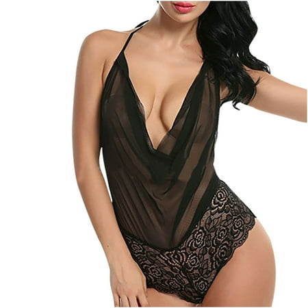 

Sexy Underwire Lingerie for Women Lingerie Bodysuit Nightwear Lingerie Women Spitze Chemise Babydoll Nachtwäsche Lace Up Lingerie Set with Garter Chemise Rüschen Nachthemd Nachtwäsche