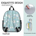 thumbnail image 5 of Unicorn and Star Blue Pattern Backpack for School, Cute School Bag with Adjustable Shoulder Straps and Padded Back, 13.8"x11.4"x6", 5 of 5