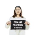 thumbnail image 3 of Private Property No Trespassing 10 Inch x 14 Inch Novelty Aluminum Metal Sign No Soliciting No Shortcuts Weatherproof Perfect for Yards Driveways Fences Fun Gift for Homeowners, 3 of 6