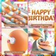 thumbnail image 5 of Colorful Theme Banner Decorative Design Birthday Party Banner Balloon Decoration Party Backdrop for Birthday Party Kids Party Indoor Decoration, 5 of 9