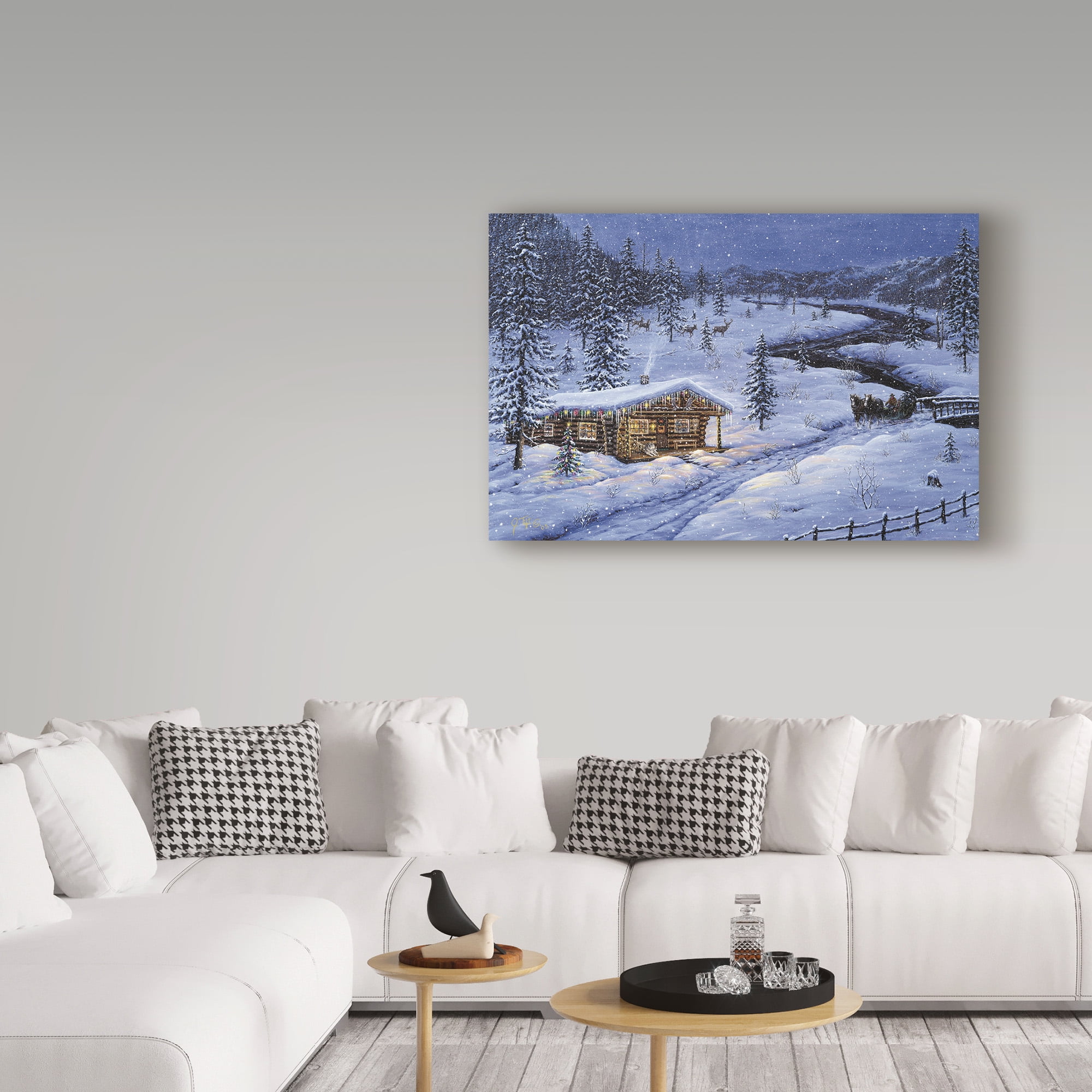 Trademark Fine Art 'Winter Cabin' Canvas Art by Jeff Tift