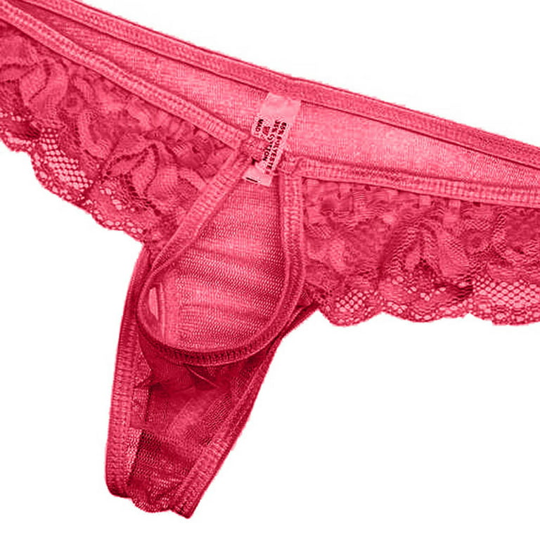 wendunide pajama set for women Women's Sexy Underpants Open Crotch Panties  Low Waist Lace Briefs Underwear Red M