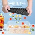 thumbnail image 2 of Ice Cube Tray with Lid and Bin - Round Ice Trays for Freezer with Lid - Ice Cube Trays for Freezer with Ice Container (0.8"-2PACK Black), 2 of 16