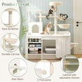 thumbnail image 7 of HICOMILA 50.6" All-in-One Cat Tree with Hidden Litter Box, Multi-Level Cat Tower with Scratching Post & Storage Cabinet, 7 of 7