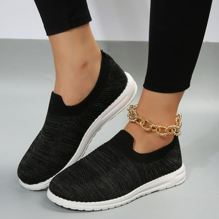 

TUTUnaumb Women s Sneakers Size 7.5 Fashion Women Outdoor Mesh Casual Sport Shoes Runing Breathable Shoes Sneakers Round Toe Flat Solid Color Casual Women s Shoes Ladies Sneakers-Black