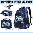 thumbnail image 2 of School Backpack for Boys - Gamer Boys Backpack for Kids Teens Elementary Middle School，18" Large Capacity Waterproof Bookbag with Usb Charging Port, Travel Daypack for age 6-18, 2 of 6