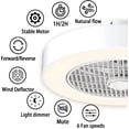 thumbnail image 4 of Ceiling Fans with Lights Enclosed Low Profile Fan Light LED Remote Control Dimming 6-Level Wind Speed Flush Mount Ceiling Light with Fan Reversible Blades Hidden Electric Fan (White), 4 of 4