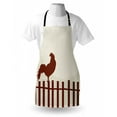 thumbnail image 4 of Fence Apron, Retro Style Silhouette of Rooster on Fence Sunrise Pastel Grunge Graphic, Unisex Kitchen Bib with Adjustable Neck for Cooking Gardening, Adult Size, Chestnut Brown Eggshell, by Ambesonne, 4 of 4