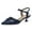 Navy, variant on FSJ Women Chic Buckled Ankle Strap Pointed Closed Toe Pumps Kitten Low Heels Slingback Office Daily Casual Shoes Size 8 Navy