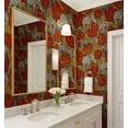 thumbnail image 3 of S4Sassy Elephant With Rose Wallpaper - Asian Style Wall Covering, 25" X 60" Self-Adhesive Vinyl Walls Paper, Decorative Wallwrap, Easy Diy Walls Covering For Bedroom, Living Room, Living Spaces - Red, 3 of 8