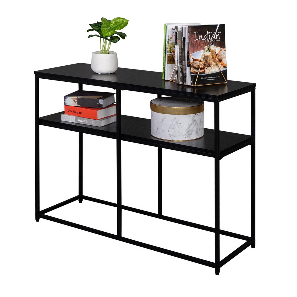 Industrial Style Porch Table Double Black Oak Triamine Board [105 * 36