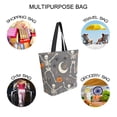 thumbnail image 7 of FORMRS Womens Canvas Tote Bag with Zipper Inner Pocket Shoulder Handbag, Gray Halloween Skeleton, 7 of 7