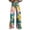 Pink, variant on Women's Wide Leg Pants Wide Leg Pants Woman High Waist Floral Patterned Pants Lightweight Loose Fit Casual Colorful Trouser Imitation Jeans