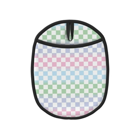 

Pofeuu Colorful Checkerboard Print Silicone Pot Mat Mitten With Hanging Loop Heat Resistant Oven Mitts Non-Slip Bbq Baking Smoking Potholders