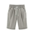 thumbnail image 2 of ZOYOEN Girls Acitve Shorts- Comfortable Drawstring Casual Elastic waist Bermuda Shorts with Pockets Gray Size 9-10Years, 2 of 7