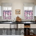 thumbnail image 2 of 2 Piece Set Kitchen Curtains Small Short Cafe Window Curtains Hello Kawaii Cat Cute Rod Pocket Bathroom Tier Window Treatment Drapes 27.5x24inch, 2 of 4