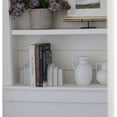 thumbnail image 3 of Marble Layered Arch Bookends for Shelves - Modern Bookshelf Decor, Book Accessories, or Home Accent - Cute Book Ends for Office Desk Decor, Home Library, or Bedroom Decoration - Set of 2, 6", White, 3 of 13
