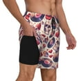 thumbnail image 2 of Yiaed record rock Skull lips Print Mens Swim Trunks Bathing Suit Compression Liner Beach Swim Shorts Swimwear Quick Dry Zipper Pocket No-Chafing Board Short-XX-Large, 2 of 6