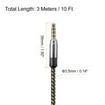 thumbnail image 2 of 2 Pack Aux Cable 3.5mm Male to Male Nylon Braided 10Ft 4 Pole Hi-Fi Stereo Sound Auxiliary Cord Brown, 2 of 6