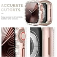 thumbnail image 4 of 3Pack or 2Pack  for Apple Watch Screen Protector Case Series 10 46mm Accessories, iWatch Hard PC Diamond Bumper Case Built-in Tempered Glass Film, Protective Bling Face Cover for Women, 46 mm, 4 of 16